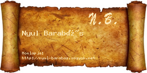 Nyul Barabás névjegykártya